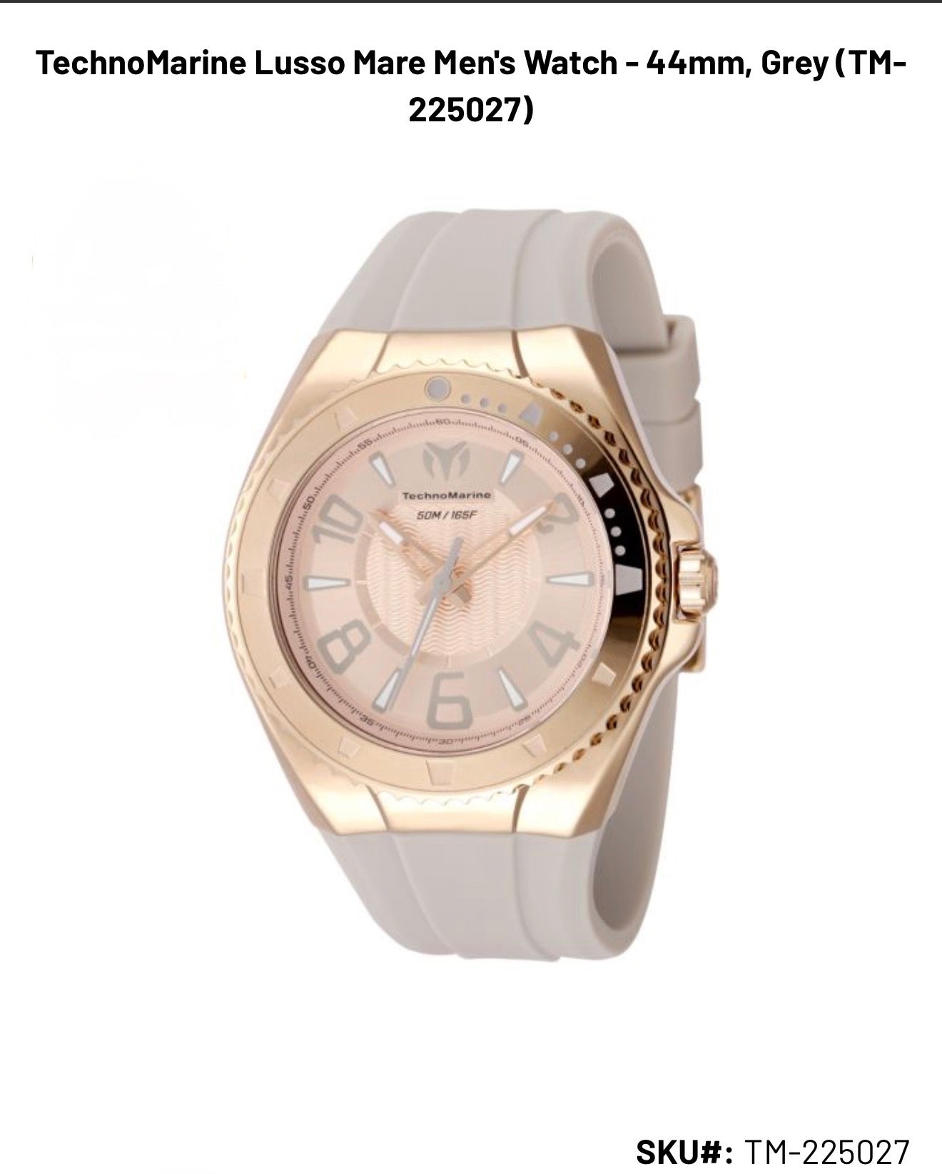 TechnoMarine Lusso Mare Men's Watch - 44mm, Pink/Grey (TM-