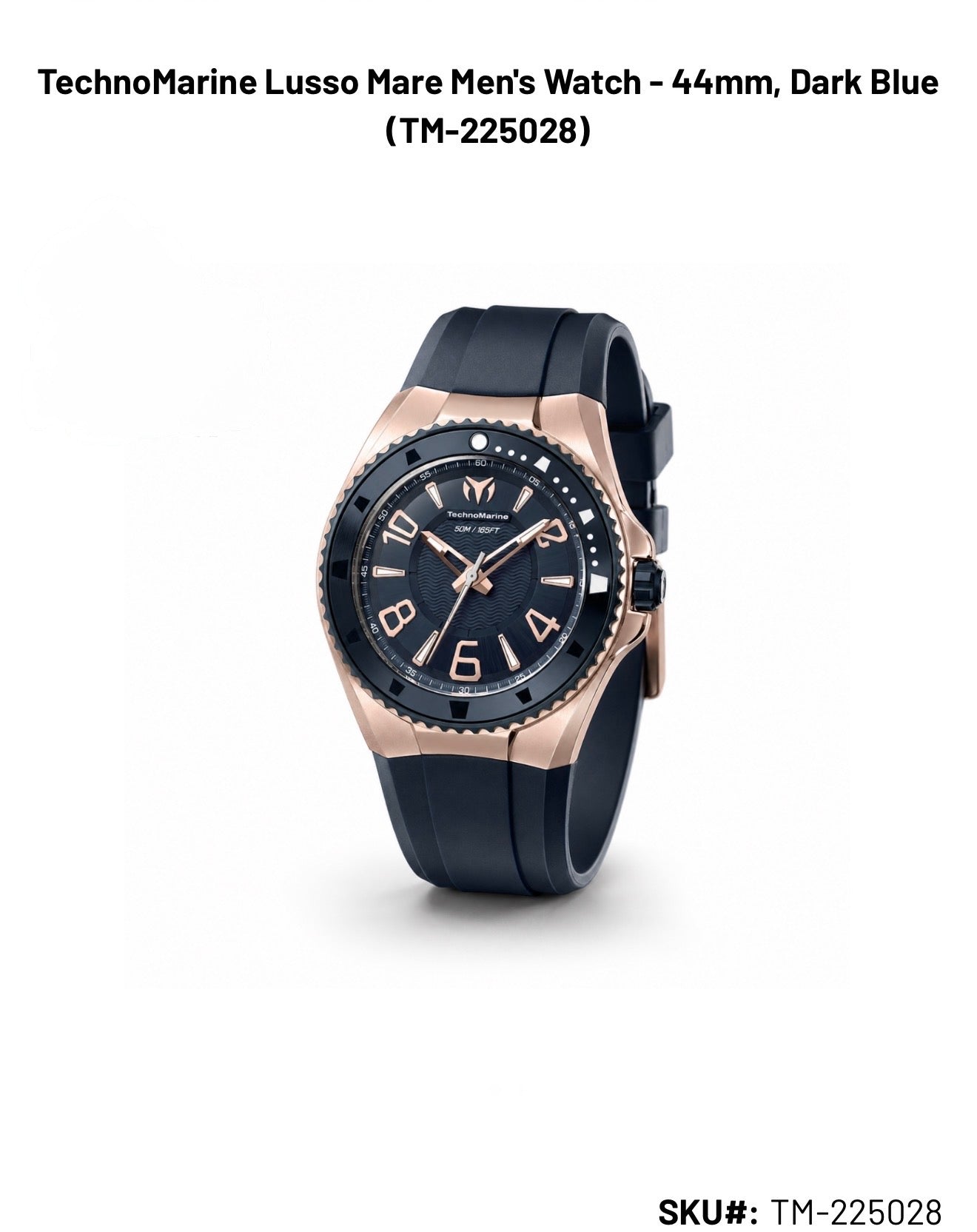 TechnoMarine Lusso Mare Men's Watch - 44mm, Dark Blue (TM-225028)