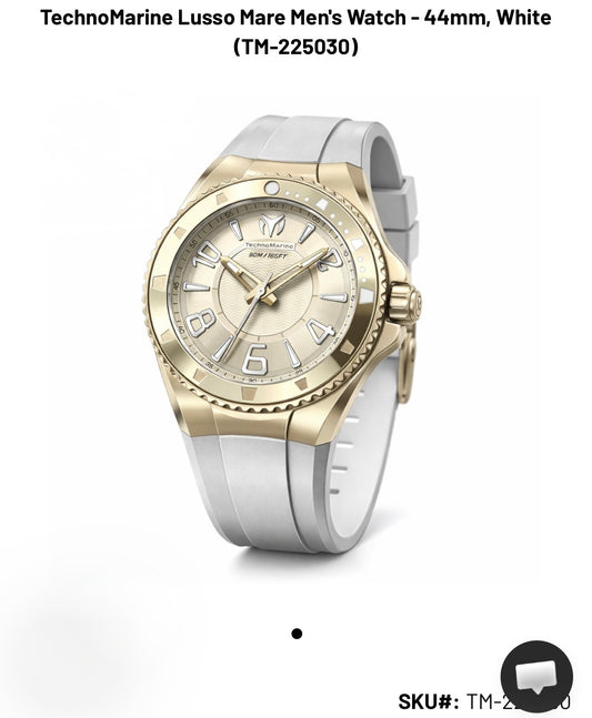 TechnoMarine Lusso Mare Men’s Watch - 44mm, White (TM-225030)