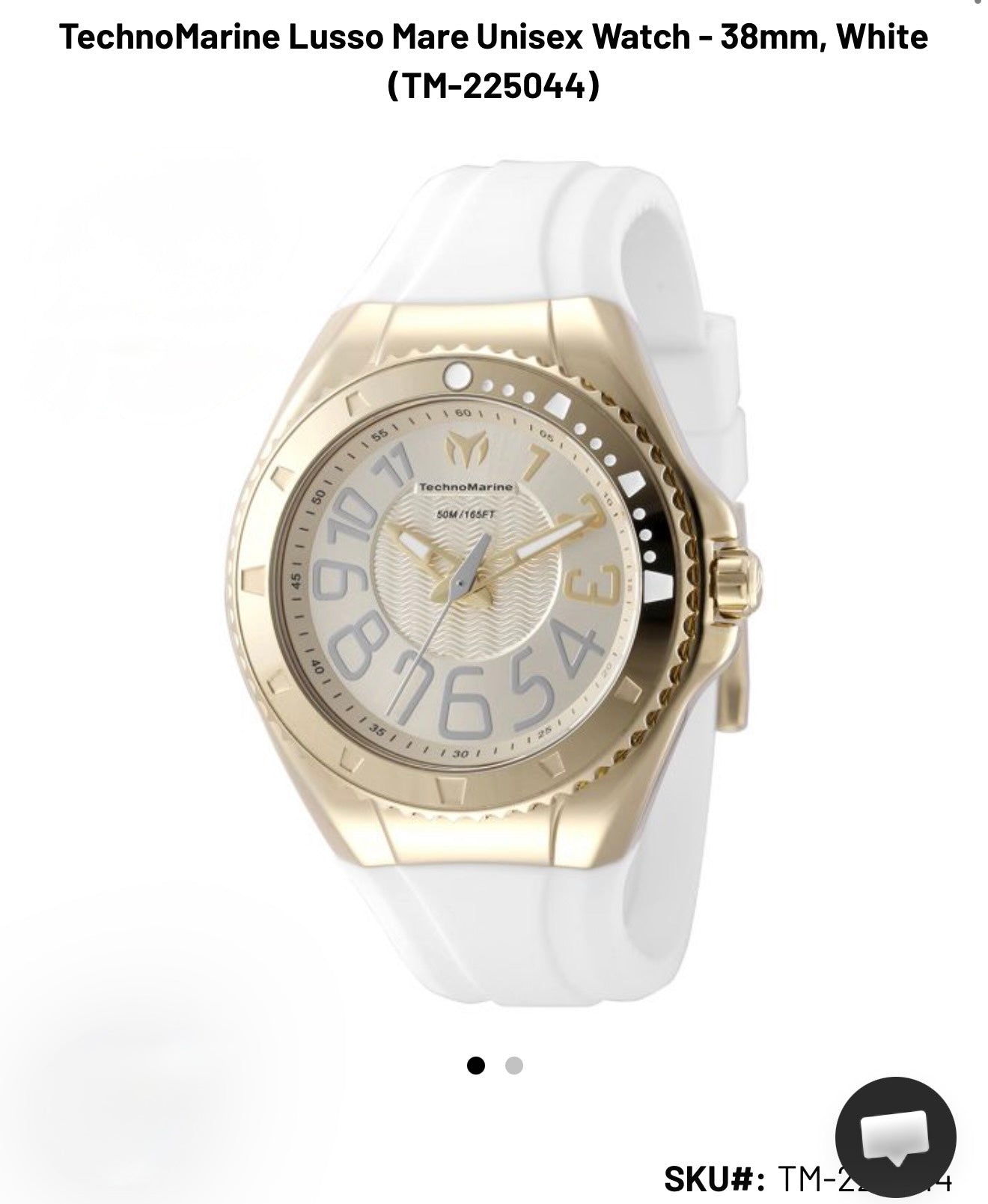 TechnoMarine Lusso Mare Unisex Watch - 38mm, White (TM-225044)