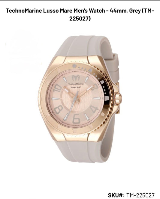TechnoMarine Lusso Mare Men's Watch - 44mm, Pink/Grey (TM-